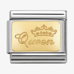 Nomination CLASSIC Gold Engraved Signs Queen Charm 030121/49