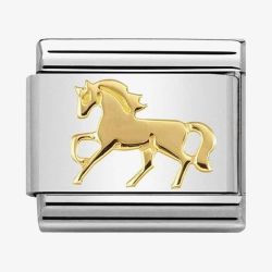 Nomination CLASSIC Gold Symbols Galloping Horse Charm 030149/26