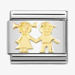 Nomination CLASSIC Composable Yellow Gold Brother & Sister Charm 030162/69