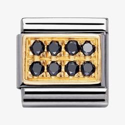 Nomination CLASSIC Gold Pavé Black Cubic Zirconia Charm 030314/10