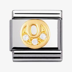 Nomination CLASSIC Gold Letters Cubic Zirconia O Charm 030301/15