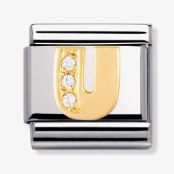 Nomination CLASSIC Gold Letters Cubic Zirconia U Charm 030301/21