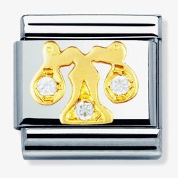 Nomination CLASSIC Gold Zodiac Cubic Zirconia Libra Charm 030302/07