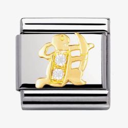 Nomination CLASSIC Gold Zodiac Cubic Zirconia Sagittarius Charm 030302/09