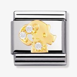 Nomination CLASSIC Gold Zodiac Cubic Zirconia Capricorn Charm 030302/10