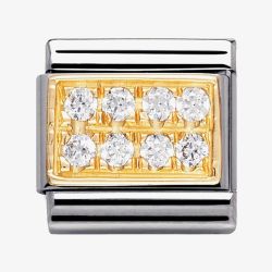 Nomination CLASSIC Gold Cubic Zirconia White Pavé Charm 030314/01