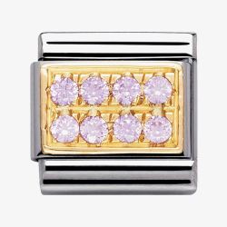 Nomination CLASSIC Gold Pavé Pink Cubic Zirconia Charm 030314/06