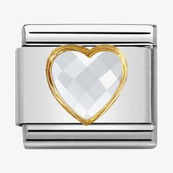 Nomination CLASSIC Gold White Heart Charm 030610/010