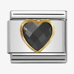 Nomination CLASSIC Gold Black Heart Charm 030610/011