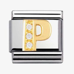 Nomination CLASSIC Gold Cubic Zirconia Letter P Charm 030301/16