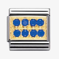Nomination CLASSIC Gold Pavé Blue Cubic Zirconia Charm 030314/04