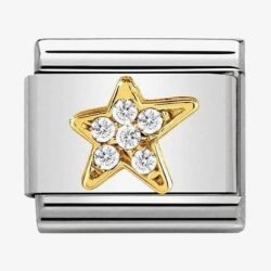 Nomination CLASSIC Gold Asymmetric Star with Cubic Zirconia Charm 030322/34 