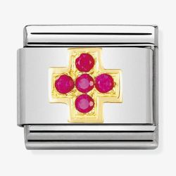 Nomination CLASSIC Composable Daily Life Gold & Red Cubic Zirconia Cross Charm 030307/02