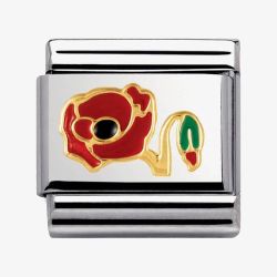 Nomination CLASSIC Gold Nature Poppy Flower Charm 030278/11