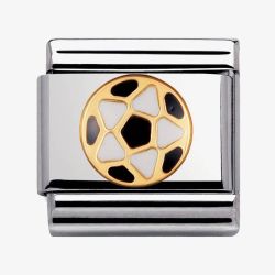 Nomination CLASSIC Gold Sports Black White Football Charm 030204/17