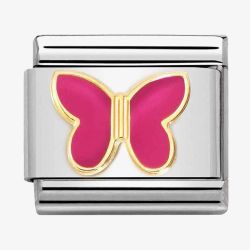 Nomination CLASSIC Composable Gold Fuchsia Enamel Butterfly Charm 030285/62