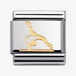 Nomination CLASSIC Gold Sports White Gymnast Charm 030203/37