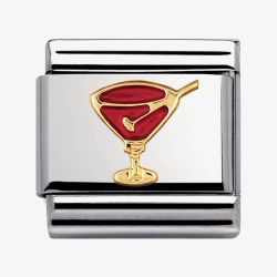 Nomination CLASSIC Gold Daily Life Red Cocktail Charm 030209/29