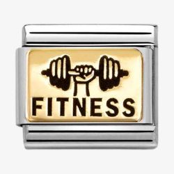 Nomination CLASSIC Gold & Black Fitness Weights Charm 030166/64