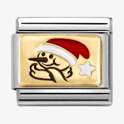 Nomination CLASSIC Gold Christmas Coloured Snowman Charm 030289/12