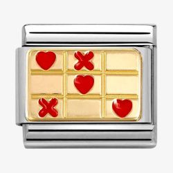 Nomination CLASSIC Stainless Steel & 18ct Yellow Gold Hearts & Crosses Charm 030284/71