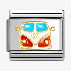 Nomination CLASSIC Stainless Steel 18ct Yellow Gold Camper Van Charm 030285/67