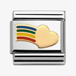 Nomination CLASSIC Gold Love Rainbow Heart Charm 030283/12