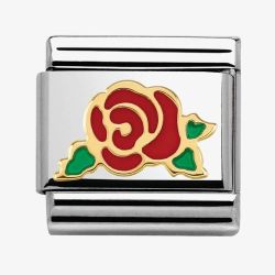 Nomination CLASSIC Gold Madame Monsieur Red Rose Charm 030285/30