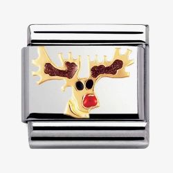 Nomination CLASSIC Gold Christmas Reindeer Charm 030225/08