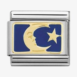 Nomination CLASSIC Gold Cosmo Blue Enamel Moon & Star Charm 030284/45