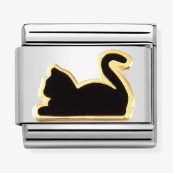 Nomination CLASSIC Composable Gold Black Enamel Cat Charm 030272/80