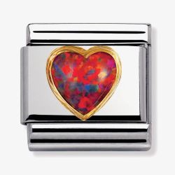 Nomination CLASSIC Gold Red Opal Heart Stones Charm 030501/08