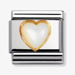 Nomination CLASSIC Gold Mother of Pearl Heart Charm 030501/12