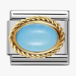 Nomination CLASSIC Gold Hard Stones Oval Turquoise Charm 030507/06