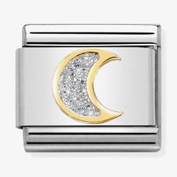 Nomination Classic Glitter Symbols Gold 'Moon' Charm 030220/05