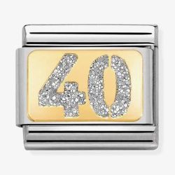 Nomination CLASSIC Gold Glitter Number 40 Charm 030224/04