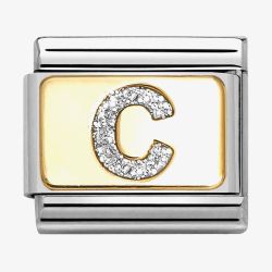 Nomination CLASSIC Silver Glitter Letter C Charm 030291/03