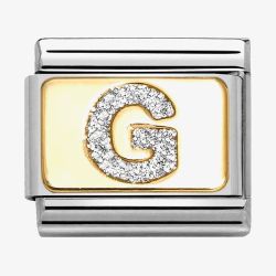Nomination CLASSIC Silver Glitter Letter G Charm 030291/07