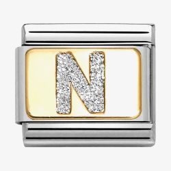 Nomination CLASSIC Silver Glitter Letter N Charm 030291/14