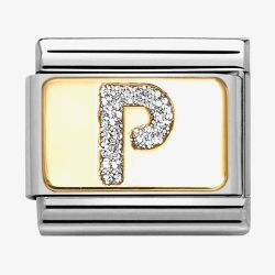 Nomination CLASSIC Silver Glitter Letter P Charm 030291/16