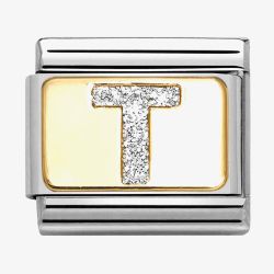 Nomination CLASSIC Silver Glitter Letter T Charm 030291/20