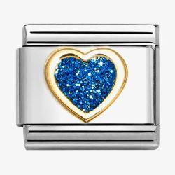 Nomination CLASSIC Blue Glitter Heart Charm 030220/07