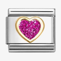 Nomination CLASSIC Pink Glitter Heart Charm 030220/09