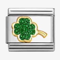 Nomination CLASSIC Green Glitter Four Leaf Clover Charm 030220/18