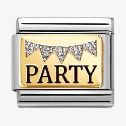 Nomination CLASSIC Gold & Glitter Party Bunting Charm 030289/09*