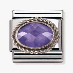 Nomination CLASSIC Silvershine Ornate Settings Oval Violet Charm 330604/001
