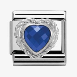 Nomination CLASSIC Silvershine Blue Faceted Hearts Charm 330603/007