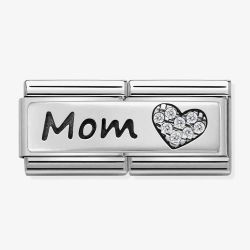 Nomination CLASSIC Silvershine Double Link Heart Mom Charm 330731/06