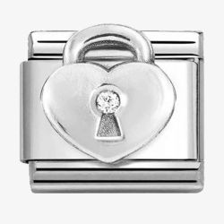 Nomination CLASSIC Silvershine Heart Padlock Charm 330311/19