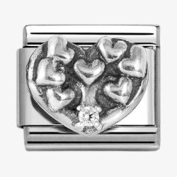 Nomination CLASSIC Silvershine Silver Cubic Zirconia Heart Tree of Life Charm 330311/20